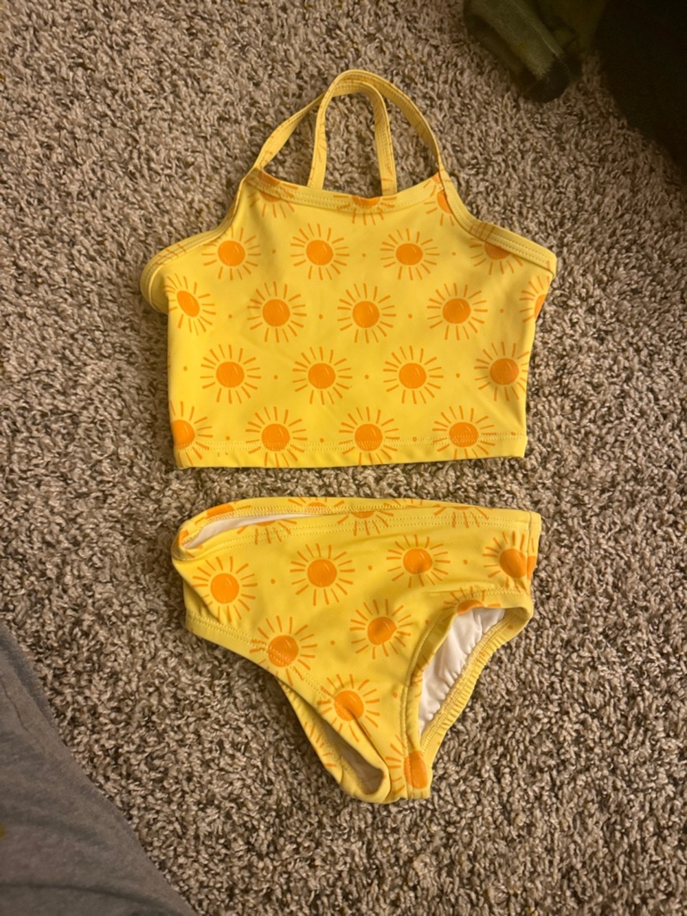 HANNA ANDERSSON Yellow Sun Print Two-Piece Swimsuit GIRLS 3T NWOT